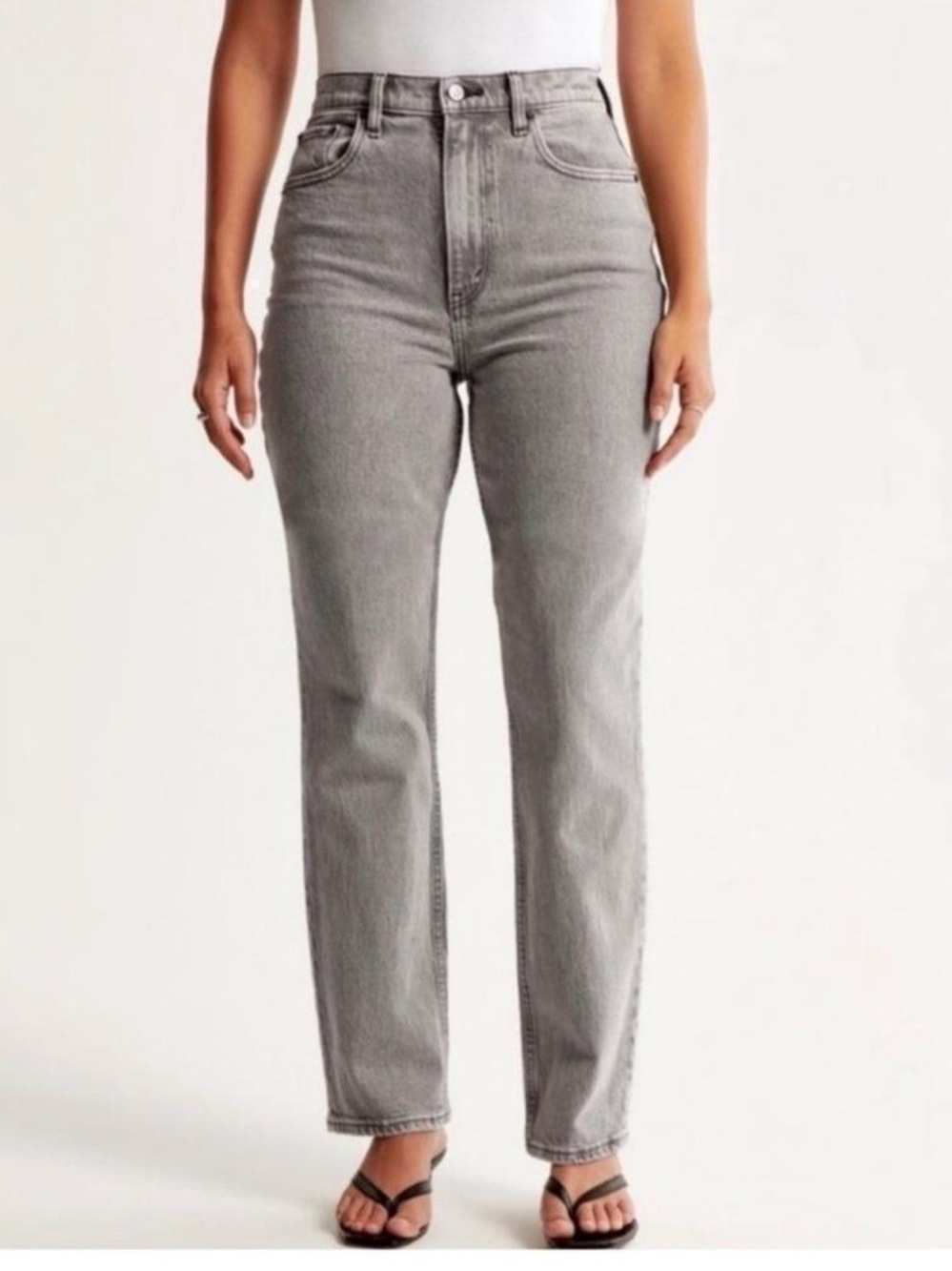 Abercrombie & Fitch 90s Straight Ultra High Rise Gray Jeans